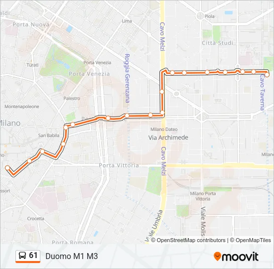 61 Bus Line Map