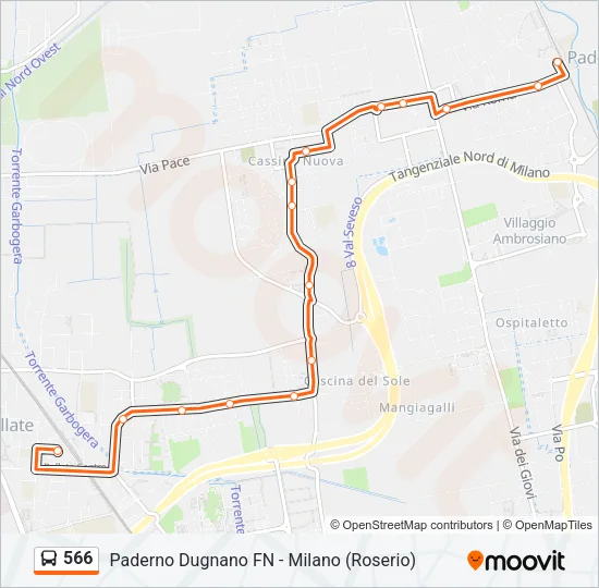 566 Bus Line Map