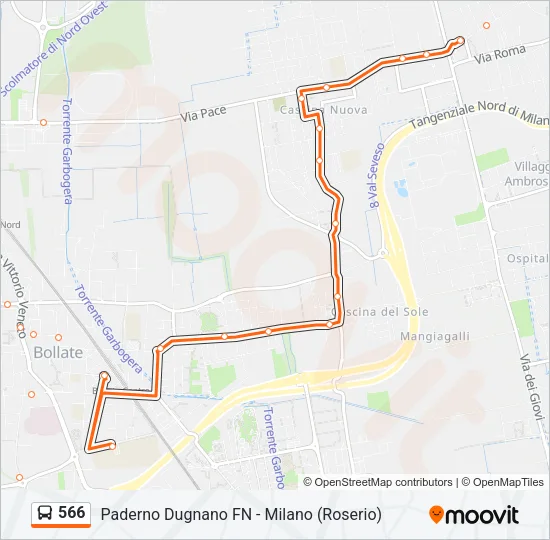 566 Bus Line Map