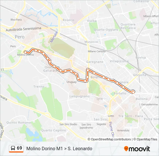 69 Bus Line Map