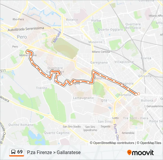 69 Bus Line Map