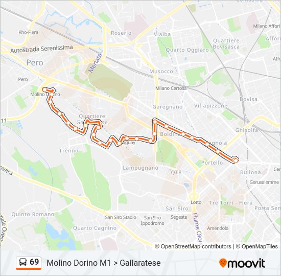 69 bus Line Map