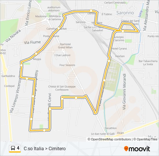 4 bus Line Map