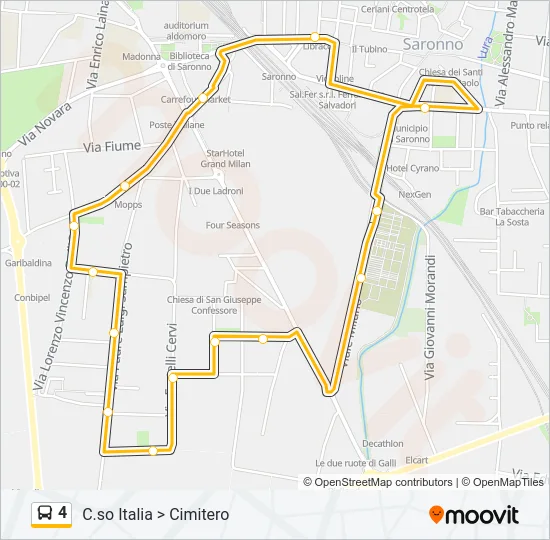 4 Bus Line Map