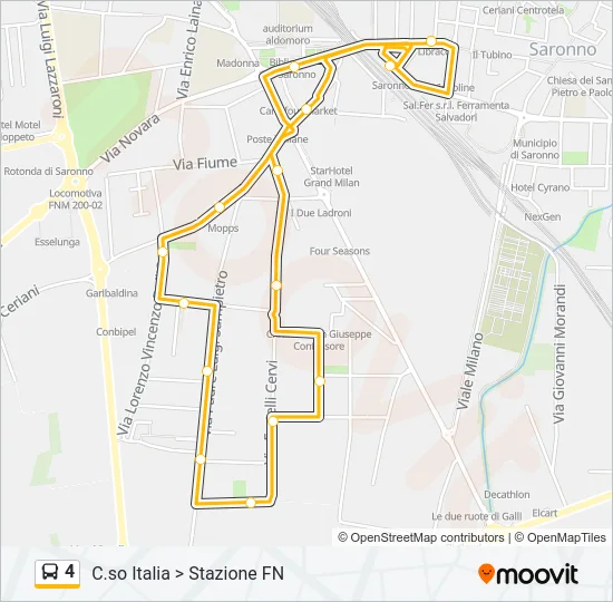 4 Bus Line Map