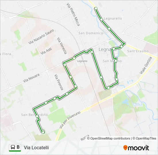 B Bus Line Map