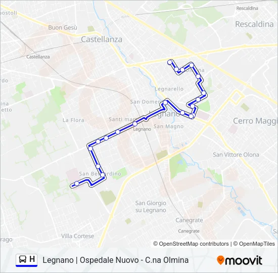 H Bus Line Map