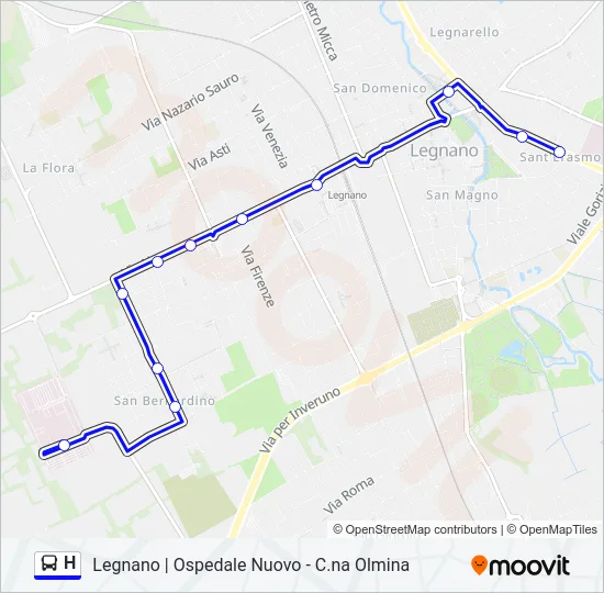 H Bus Line Map