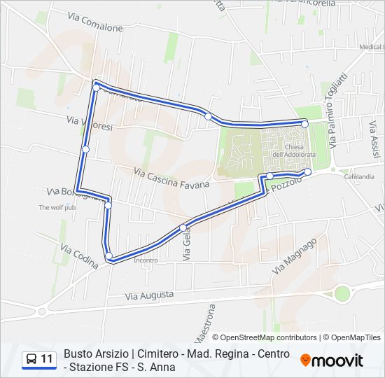 11 bus Line Map