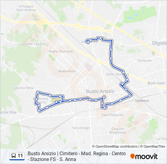 11 bus Line Map