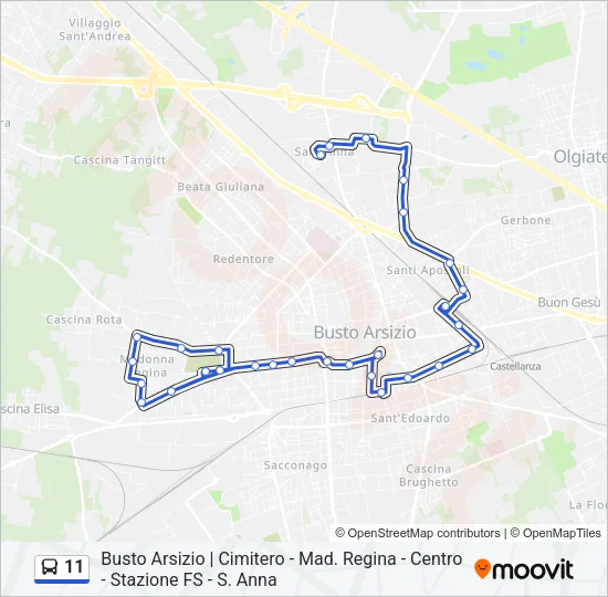 11 Bus Line Map