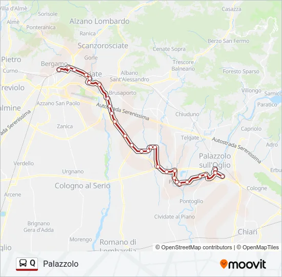 Q Bus Line Map