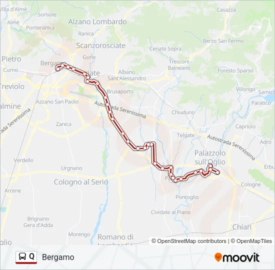 Q Bus Line Map