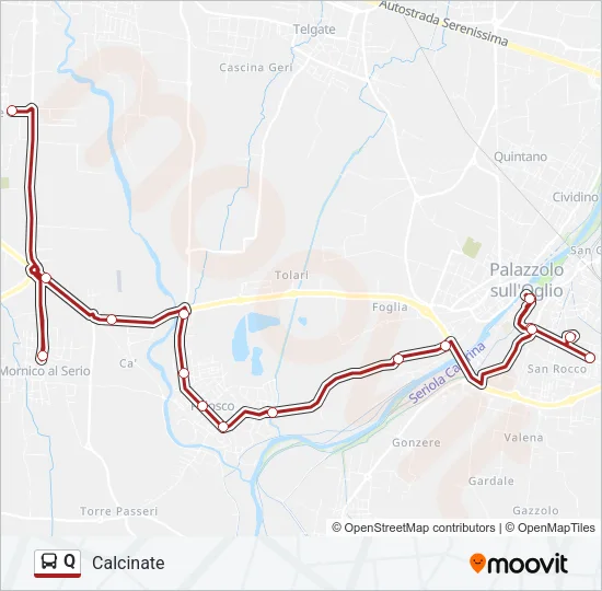 Q Bus Line Map