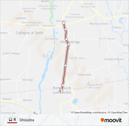 R Bus Line Map