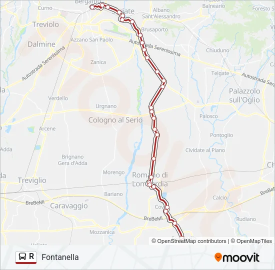 R Bus Line Map