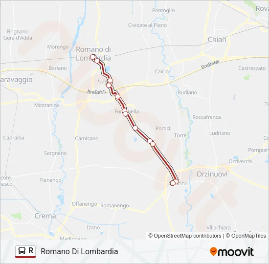 R Bus Line Map