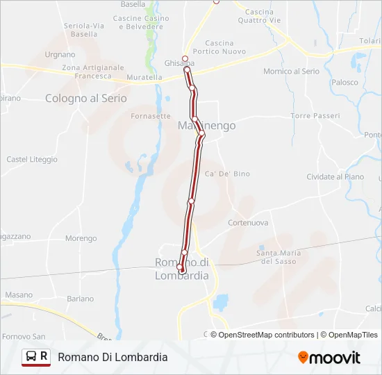 R Bus Line Map