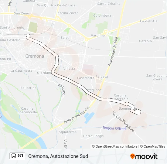 G1 Bus Line Map