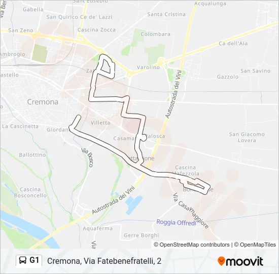 G1 Bus Line Map