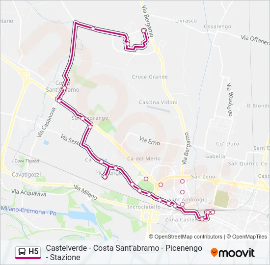 H5 Bus Line Map