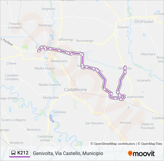 K212 Bus Line Map