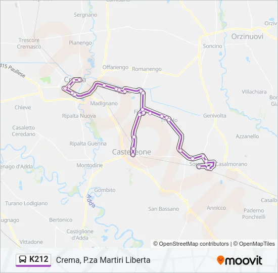 K212 Bus Line Map