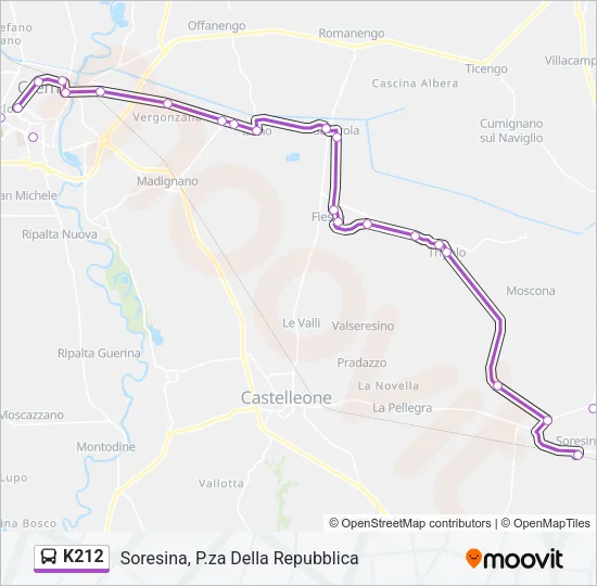 K212 Bus Line Map
