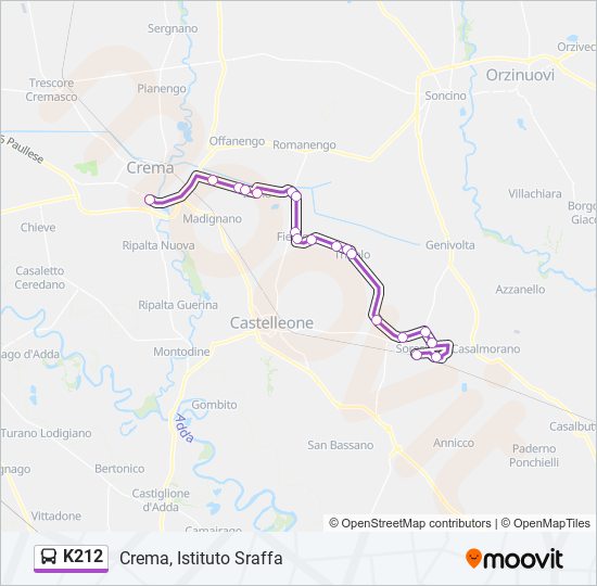 Percorso linea bus K212