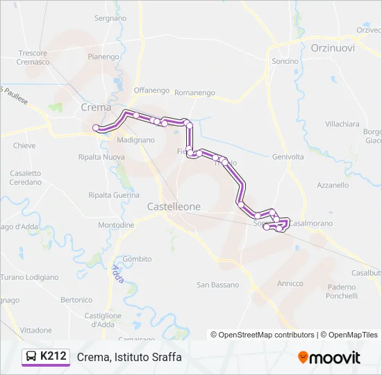 K212 Bus Line Map