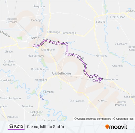 K212 bus Line Map