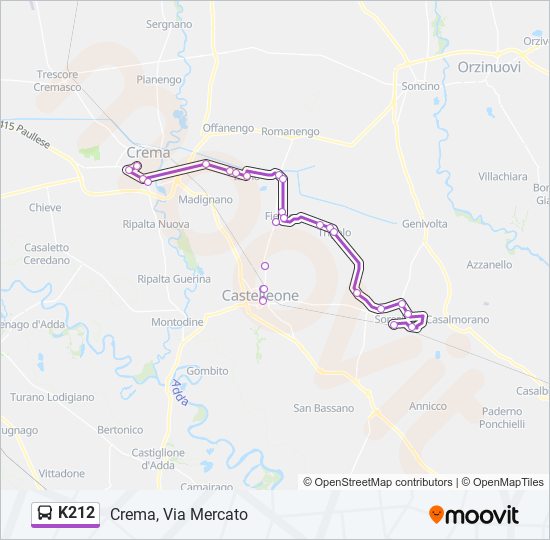 K212 bus Line Map