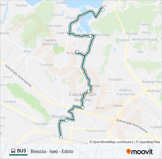 Mappa della linea BUS