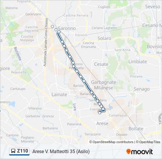 Z110 bus Line Map