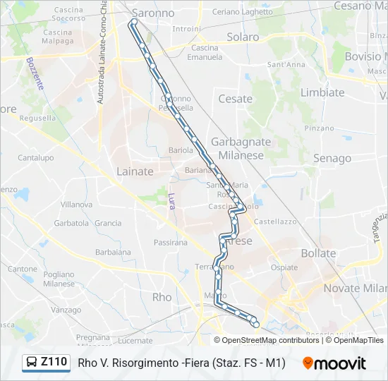 Z110 Bus Line Map