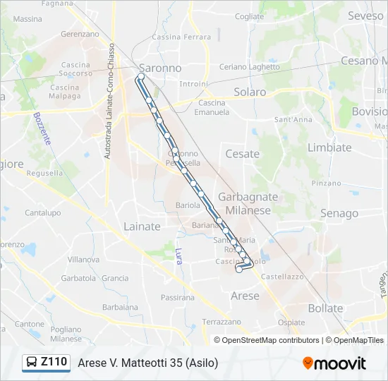 Z110 Bus Line Map