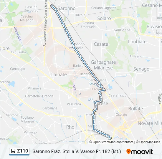 Z110 Bus Line Map