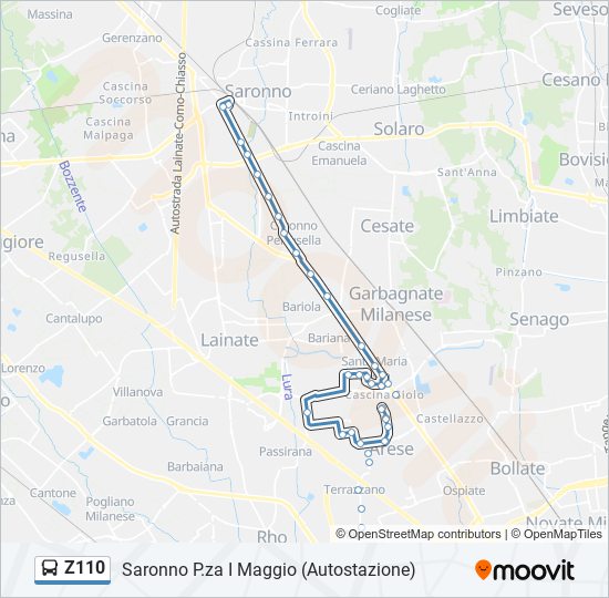 Z110 bus Line Map