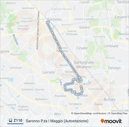 Z110 Bus Line Map