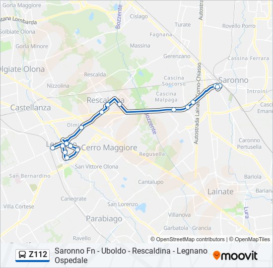 Z112 bus Line Map