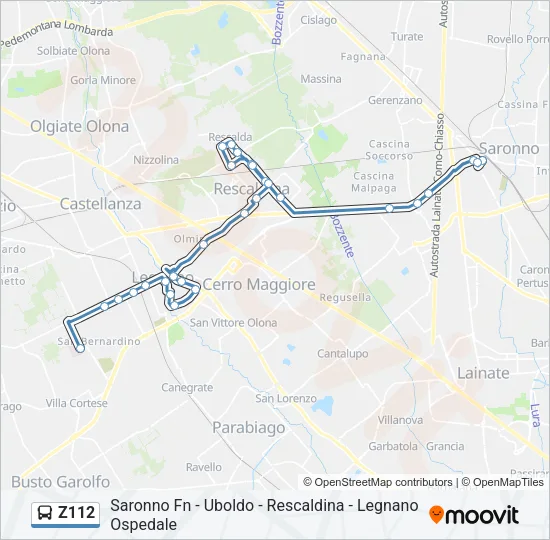 Z112 Bus Line Map