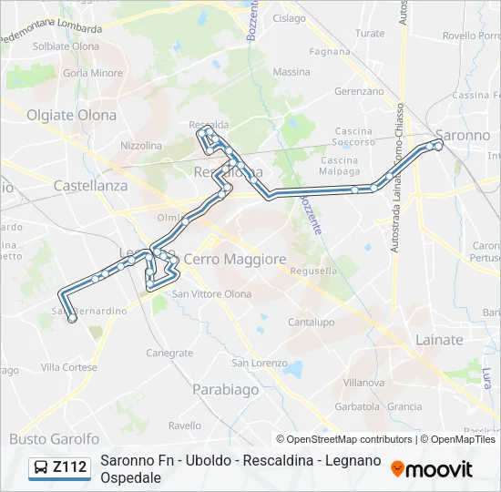 Z112 Bus Line Map