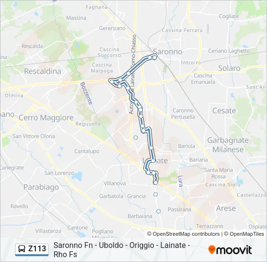 Z113 Bus Line Map
