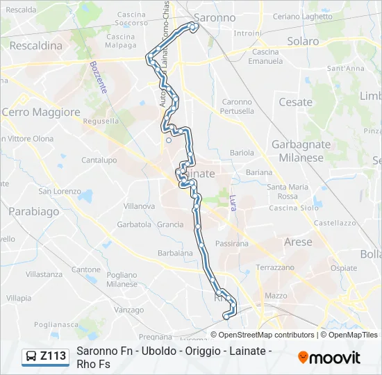 Z113 Bus Line Map