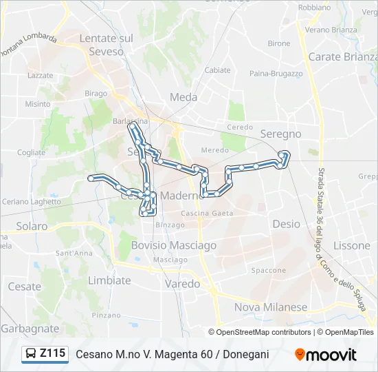 Z115 Bus Line Map