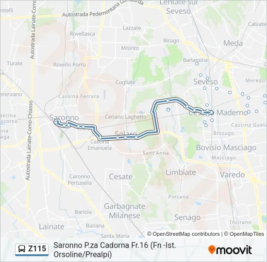 Z115 Bus Line Map
