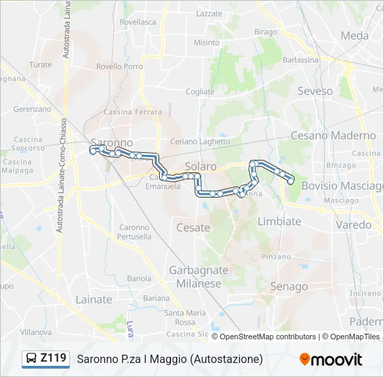 Z119 Bus Line Map