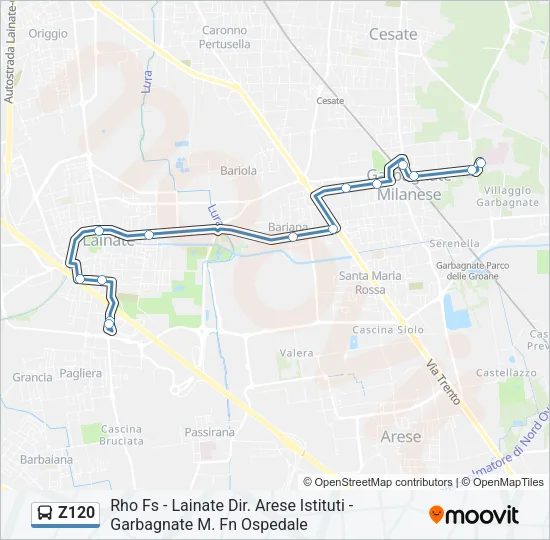 Z120 Bus Line Map