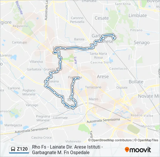 Z120 Bus Line Map