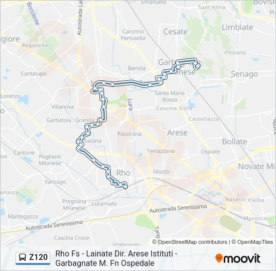Z120 Bus Line Map